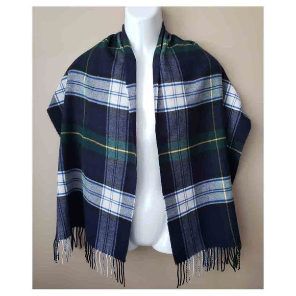 Women's Wide Tartan Plaid Scarf Acrylic 62.5" X 16" - Picture 1 of 2
